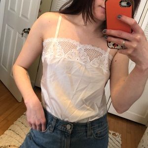 White Satin Tank Top